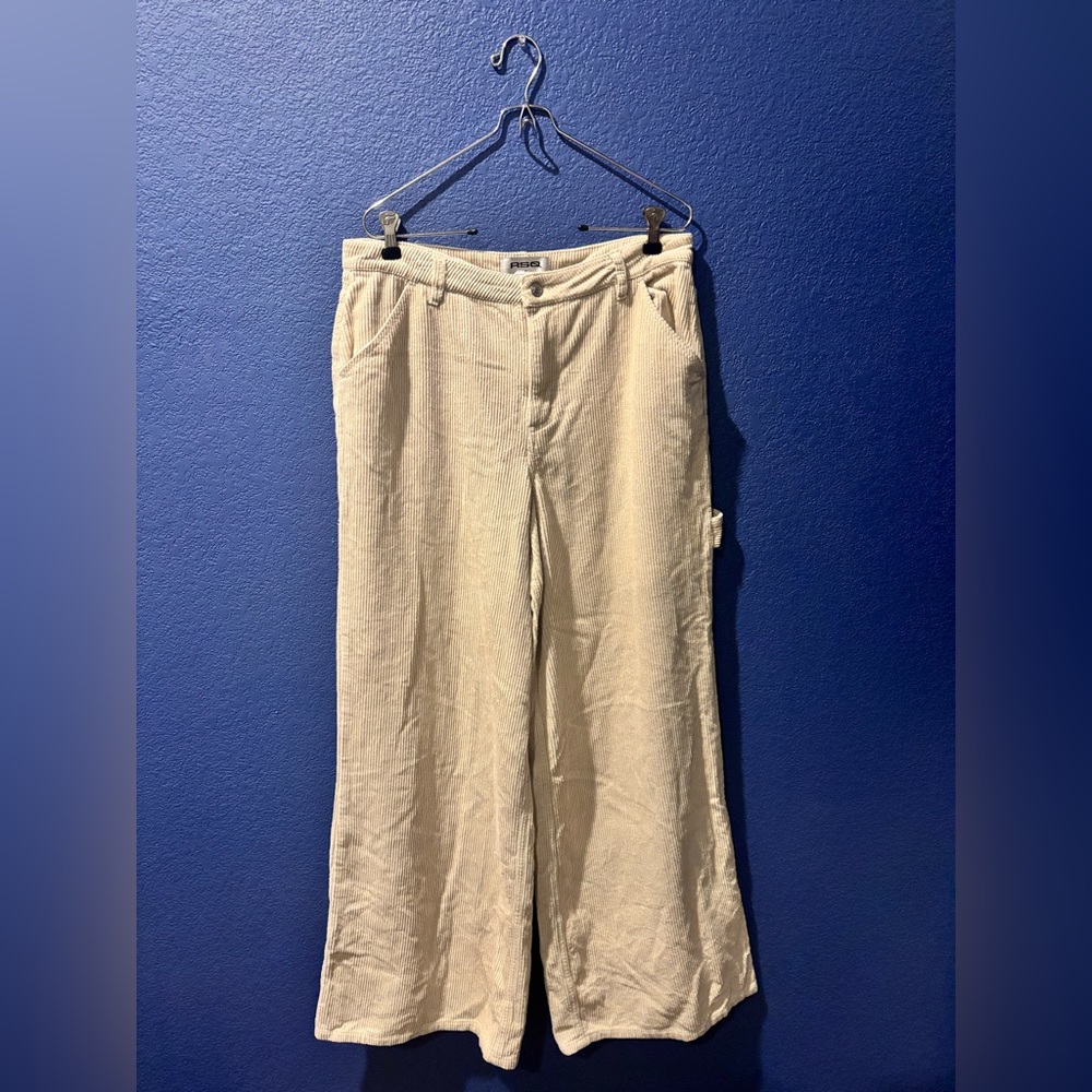 RSQ Cream Wide-Leg Corduroy Pants